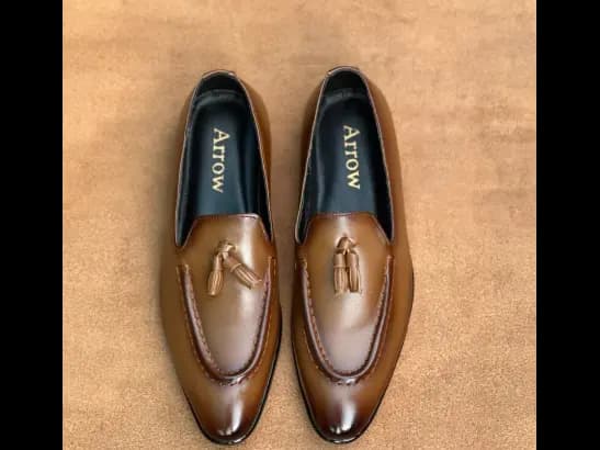 Men’s Two-Tone Tan Cow Leather Tassel Loafer