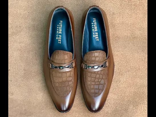 Men’s Two-Tone Tane Cow Leather Croc Loafer