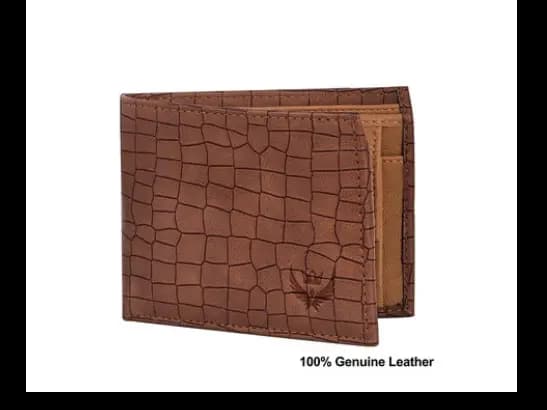 Croc-Embossed Bi-Fold Wallet