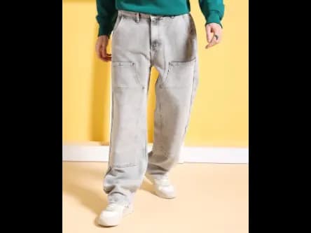 Men Acid Washed Baggy Fit Jeans (2)