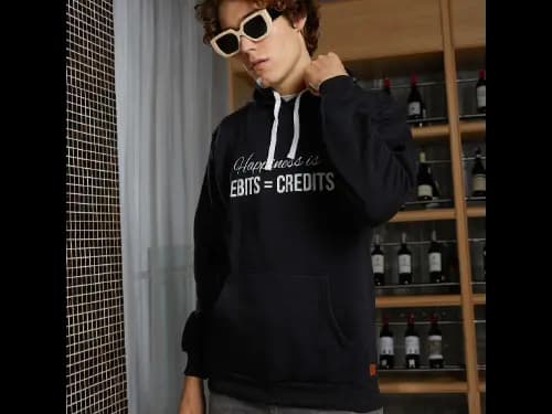 Men Typographic Hooded Sweatshirt