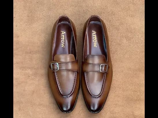 Men’s Two-tone Tan Cow Leather Strap Loafer