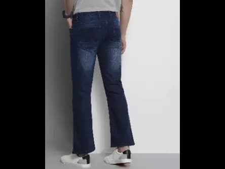 Heavily Washed Bootcut Jeans (3)