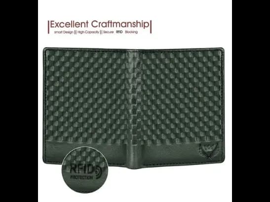 Checked Genuine Leather Bi-Fold Wallet (4)