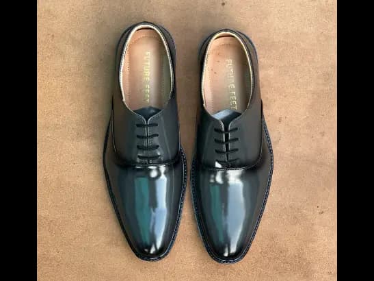 Men’s Metallic Gray Cow Leather Oxford Shoe