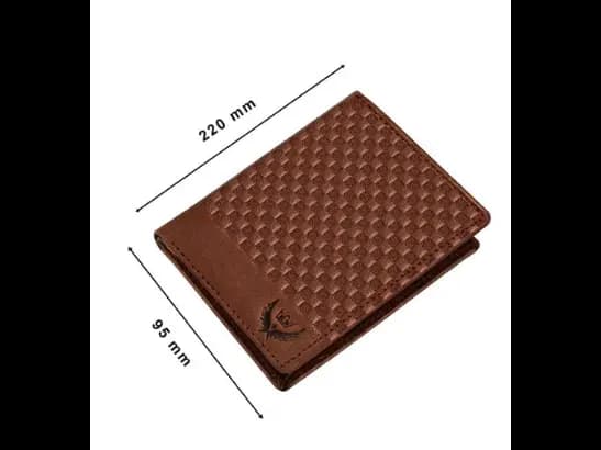 Checked Genuine Leather Bi-Fold Wallet (4)