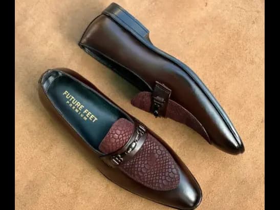Men’s Dark Ruby Cow Leather Croc Loafer (2)