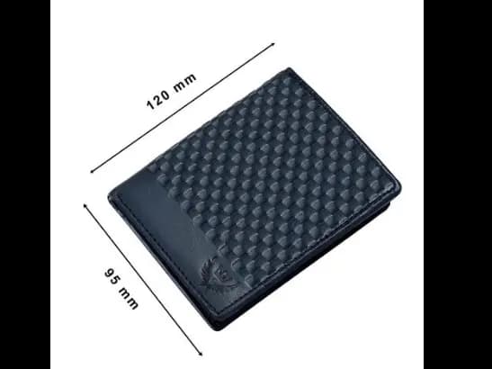 Checked Genuine Leather Bi-Fold Wallet (4)