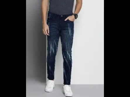 Mid-Wash Carrot Fit Jeans