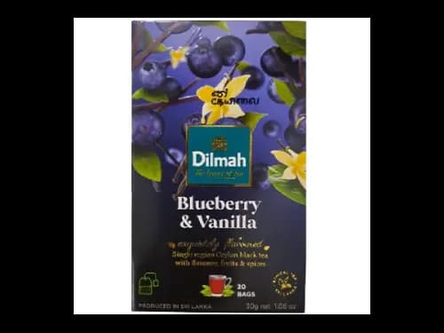 Dilmah Blueberry & Vanilla Flavored Ceylon Black Tea – 20 Tea Bags