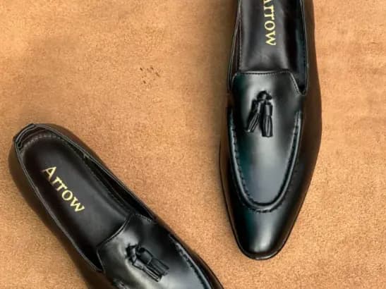 Men’s Jet-Black Cow Leather Tassel Loafer (4)