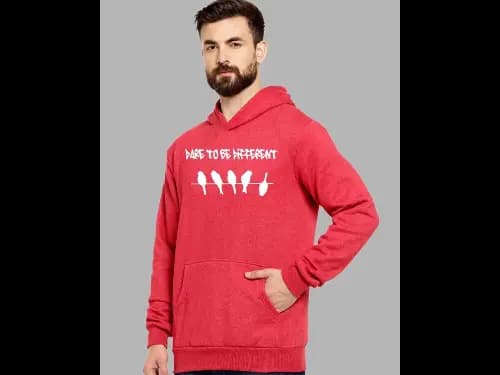 Typographic Print Hoodie with Kangaroo Pocket (2)
