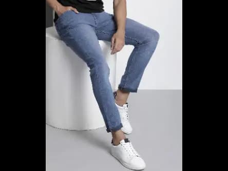 Heavily Washed Skinny Fit Jeans
