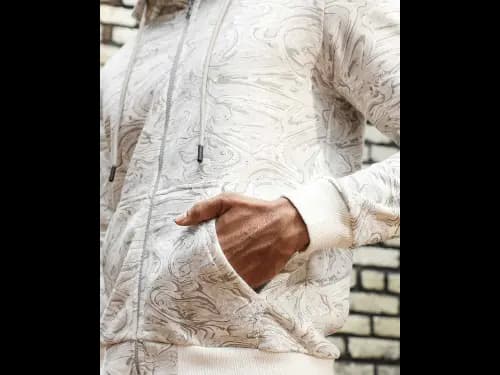 Men Printed Regular Fit Zip-Front Hoodie (3)
