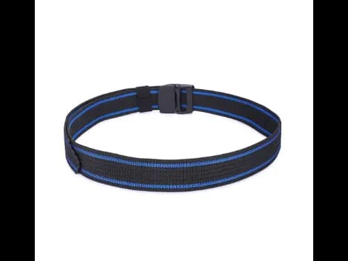 Men Striped Webbed Wide Belt with Flap Buckle Closure (3)