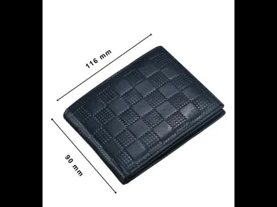 Checked Genuine Leather Bi-Fold Wallet (2)