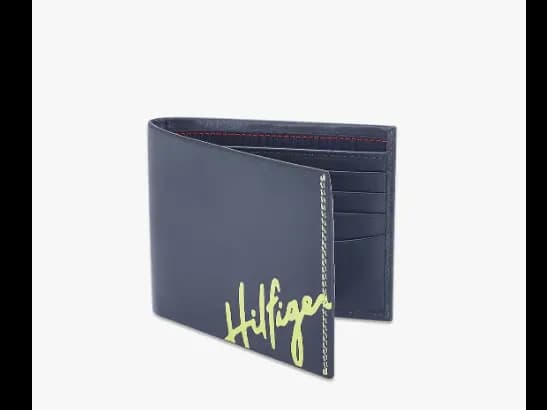 Brand Print Leather Bi-Fold Wallet (4)