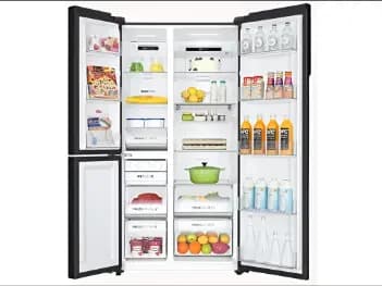 Haier 598L Side By Side Triple Door Inverter Refrigerator - Black Glass (3)