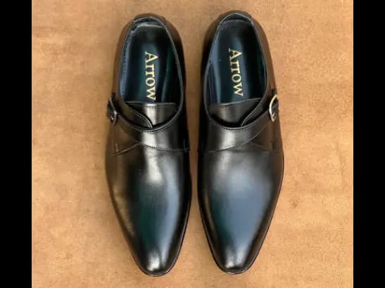 Men’s Jet-Black Cow Leather Monk Strap Loafer