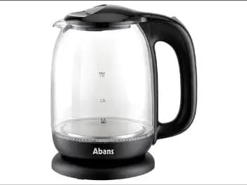Abans 1.7L Electric Glass Kettle - Black