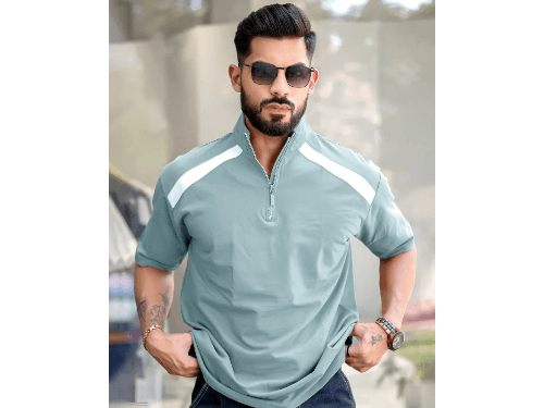 Men Oversized Fit Henley T-Shirt