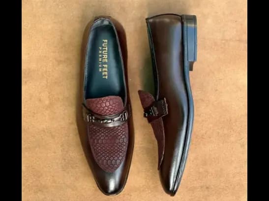 Men’s Dark Ruby Cow Leather Croc Loafer (3)