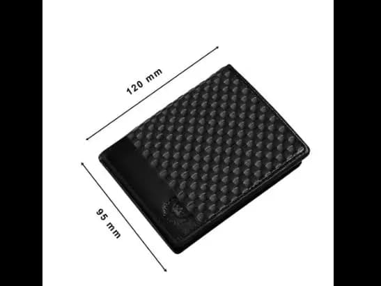 Checked Genuine Leather Bi-Fold Wallet (3)