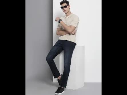 Lightly Washed Straight Fit Jeans (2)