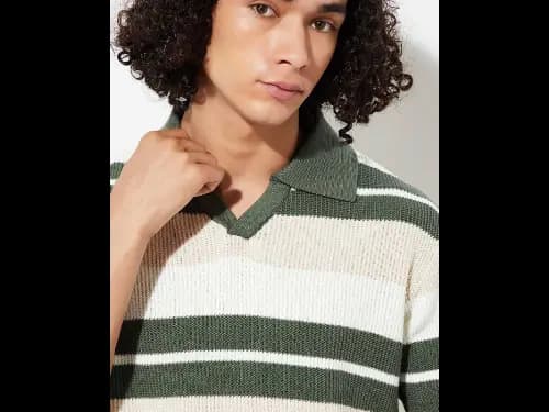 Men Striped Polo T-Shirt (2)