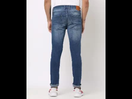 Lightly Washed Distressed Straight Fit Jeans (4)