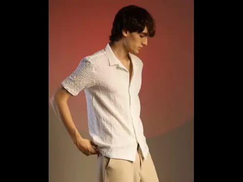 Men Regular Fit Cuban Collar Shirt (2)