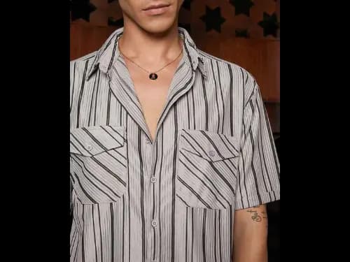 Men Striped Regular Fit Shirt with Spread Collar (2)