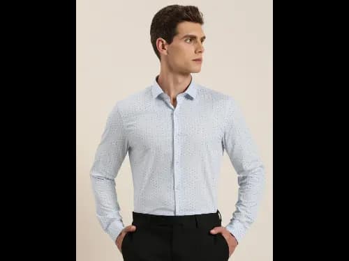 Men Classic Slim Fit Opaque Printed Formal Shirt (4)