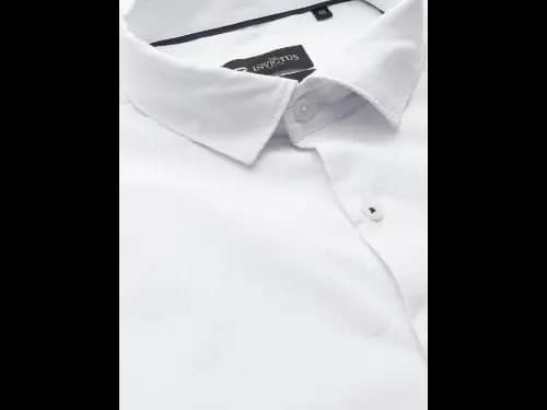 Men Easy Care White Solid Sustainable Formal Shirt (2)
