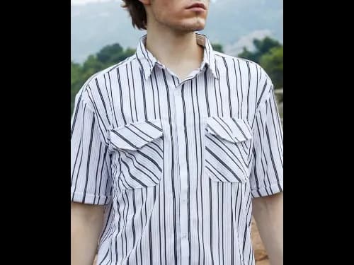 Men Stripes Oversized Fit Shirt (3)