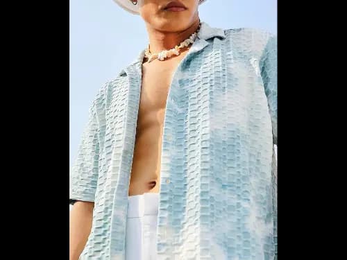 Men Tie & Dye Regular Fit Shirt with Cuban Collar (2)