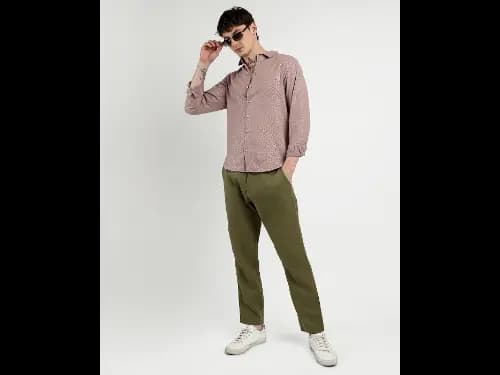 Men Pebbles Print Regular Fit Shirt with Spread Collar (4)