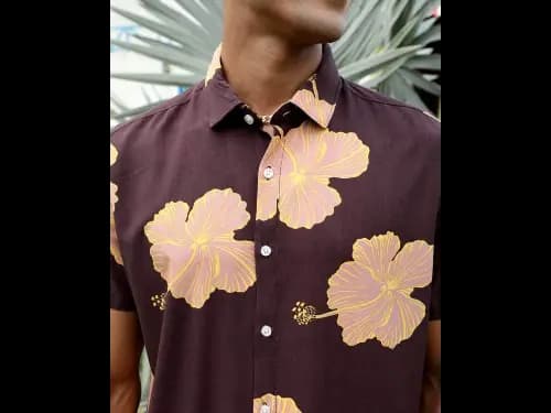 Men Printed Regular Fit Shirt with Short Sleeves (2)