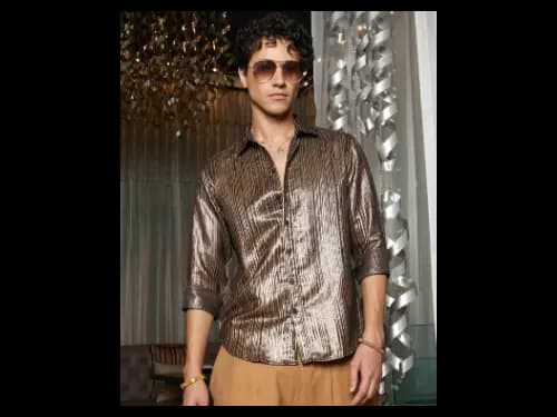 Men Regular Fit Shirt with Spread Collar (3)