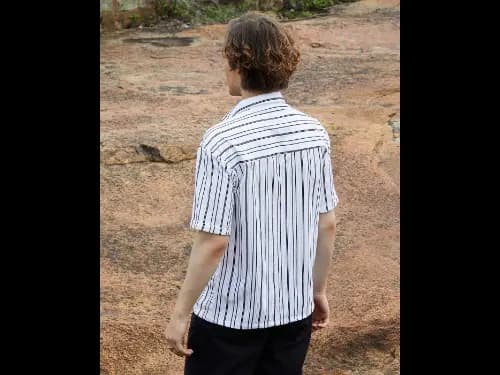 Men Stripes Oversized Fit Shirt (4)