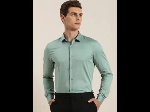 Men Classic Slim Fit Opaque Formal Shirt