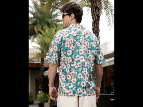 Men Floral Print Oversized Fit Shirt (4)