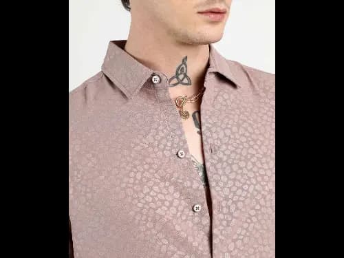 Men Pebbles Print Regular Fit Shirt with Spread Collar (2)