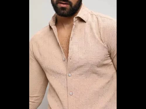 Men Self-Design Regular Fit Shirt (2)
