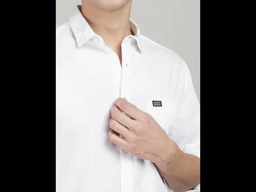 Men White Comfort Cotton Casual Shirt (2)