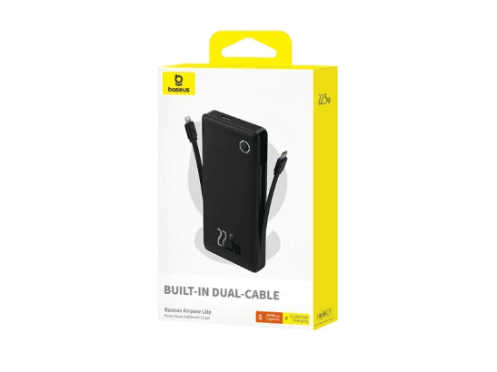 Baseus Airpow Lite 10000mAh 22.5W Power Bank Dual-Cable - P10067501123-00 (5)