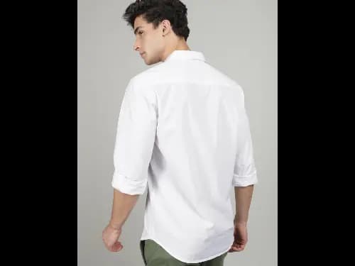 Men White Comfort Cotton Casual Shirt (3)