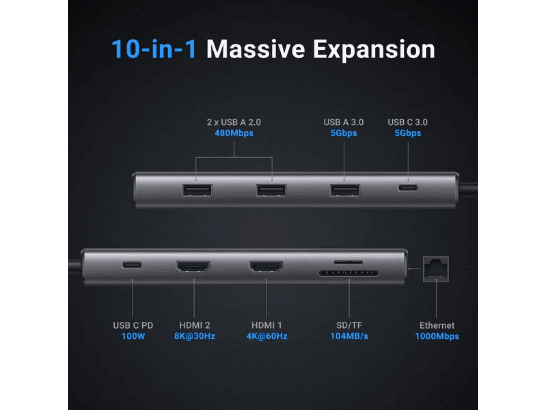UGREEN 15534 Revodok Pro 210 10-IN-1 USB-C Hub (2)