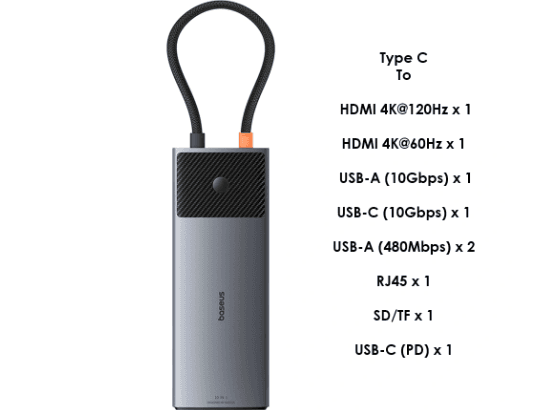 Baseus Metal Gleam Series II 10-in-1 USB HUB - B00061800813-01