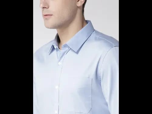Men Blue Tailored Fit Formal Shirt (3)